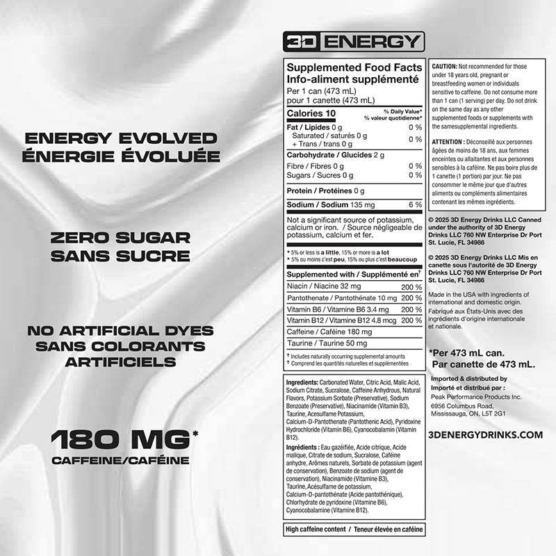 3D Energy Drink Strawberry Lemonade (Case of 12)