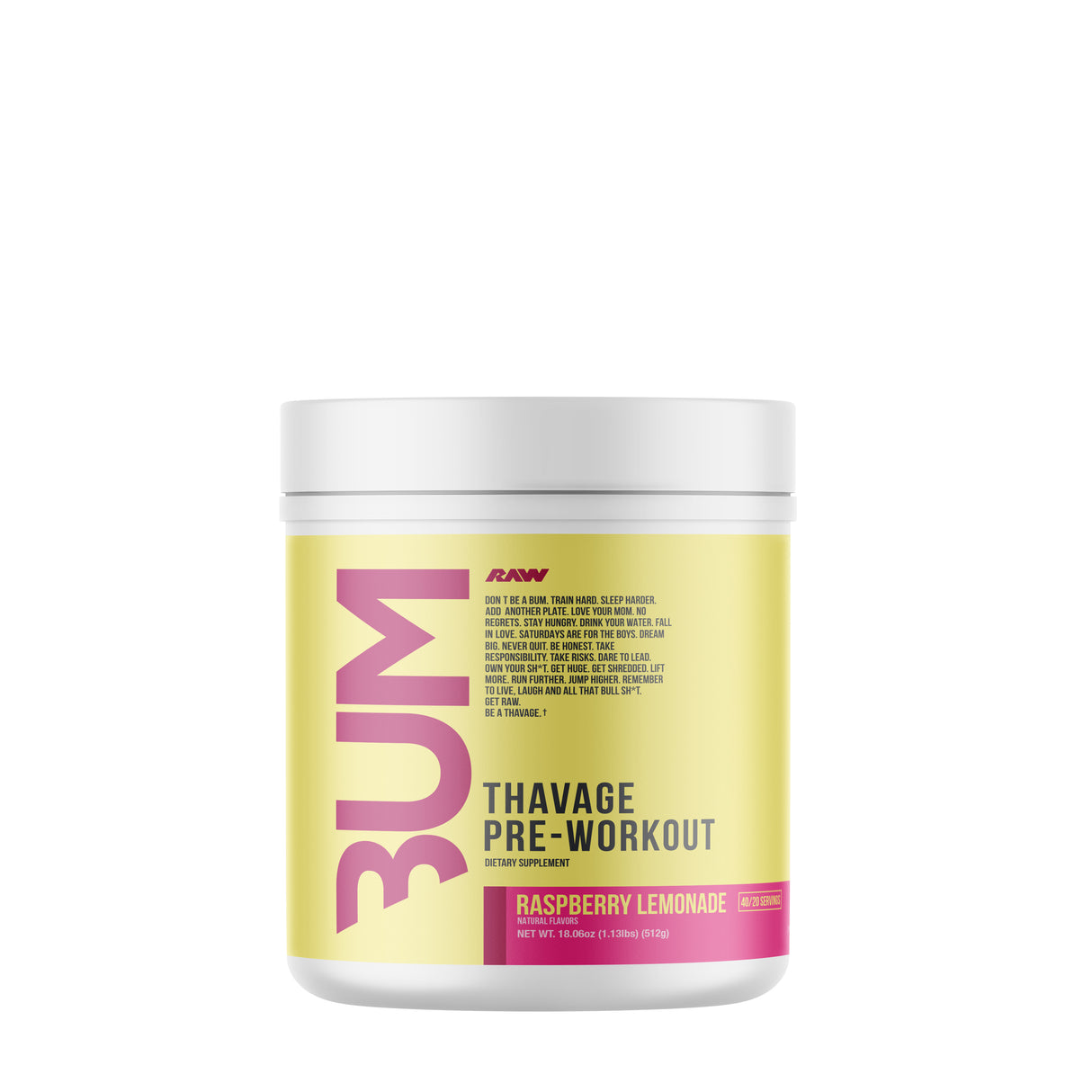 CBUM RAW Thavage Pre-Workout 40 Servings