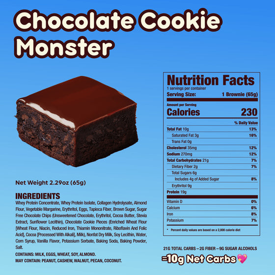 AP Prime Bites Protein Brownie (Box of 12) - Chocolate Cookie Monster