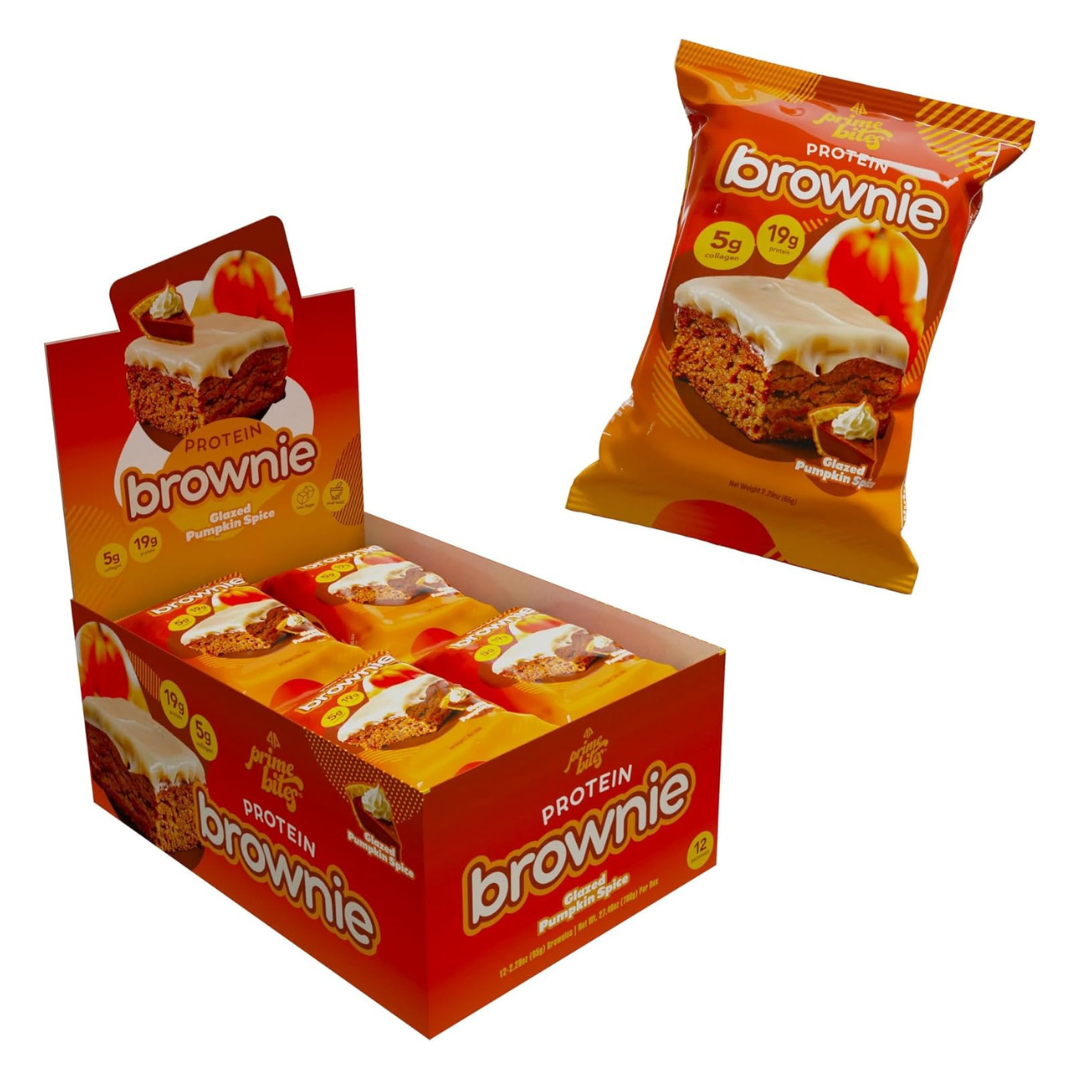 AP Prime Bites Protein Brownie (Box of 12) - Glazed Pumpkin Spice