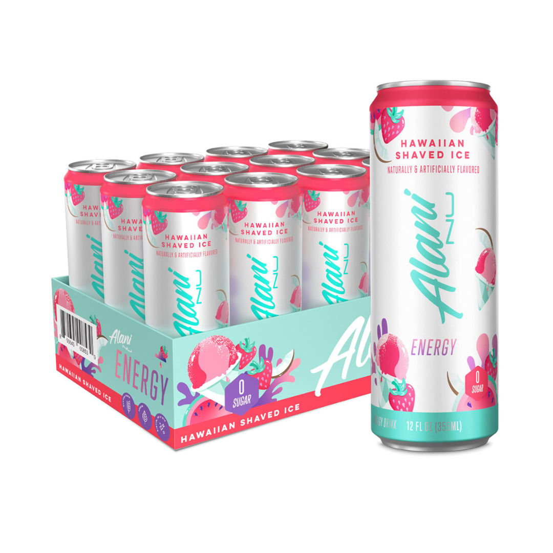 Alani Nu Energy Drink 355ml - Case of 12 Cans - Hawaiian Shaved Ice