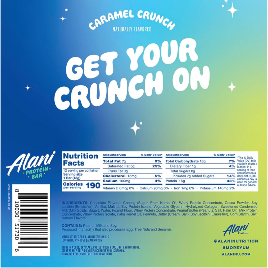 Alani Protein Bar Caramel Crunch (Box of 12)