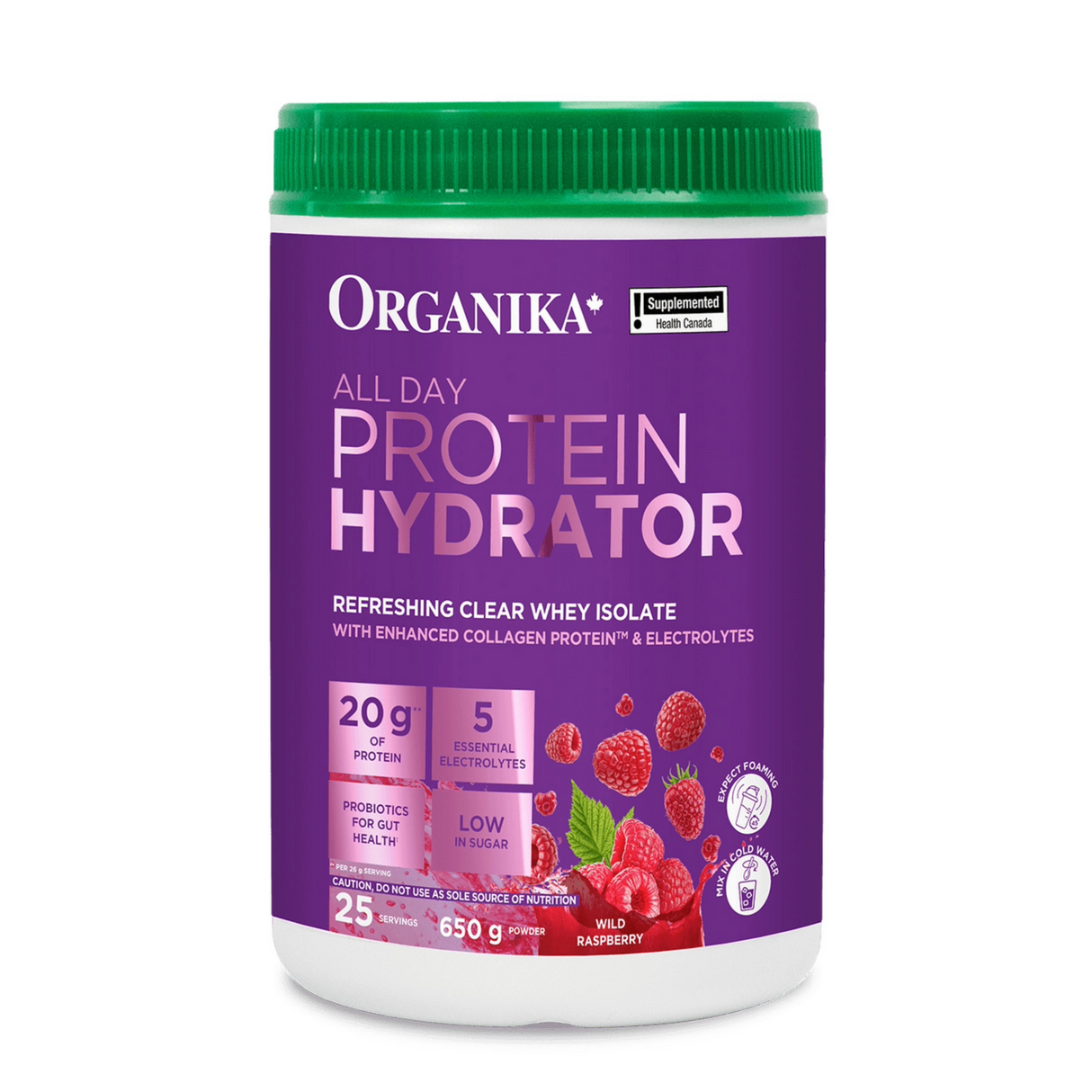 Organika All Day Protein Hydrator, Collagen Plus Electrolytes and Probiotics 650g