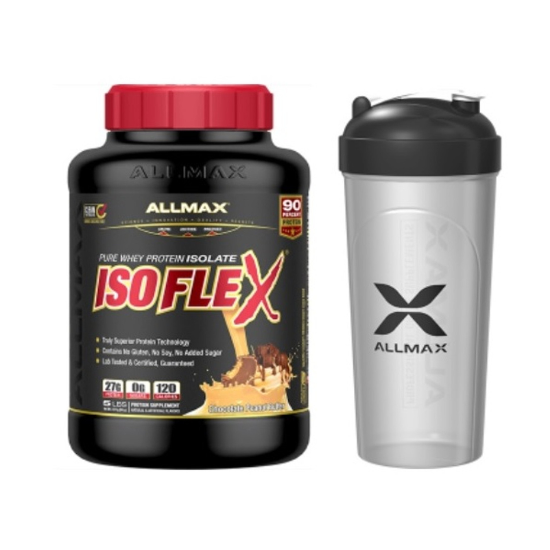 Allmax Isoflex 100% Whey Protein Isolate with Shaker Bottle, Chocolate Peanut Butter, 5lbs