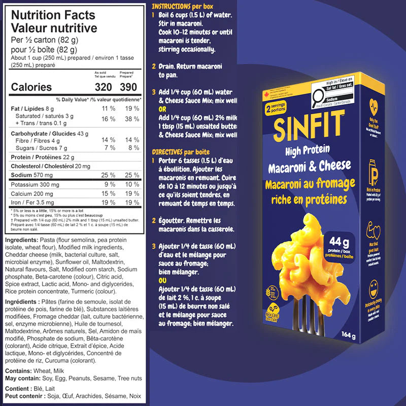 SinFit Protein Macaroni & Cheese 164g