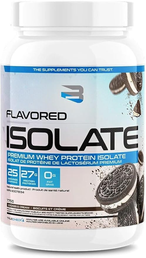 Believe Supplements Flavored Whey protein isolate Cookies and cream flavour 775g 25 servings