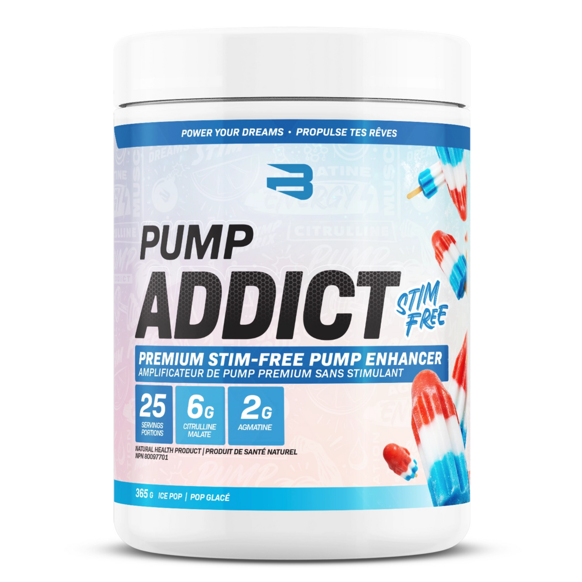 Believe Pump Addict Stim-Free Pre-Workout 25 Servings