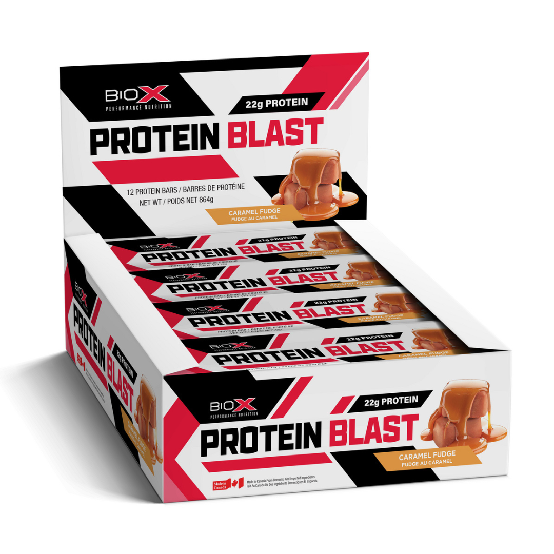 BioX Protein Blast Bar Caramel Fudge (Box of 12)