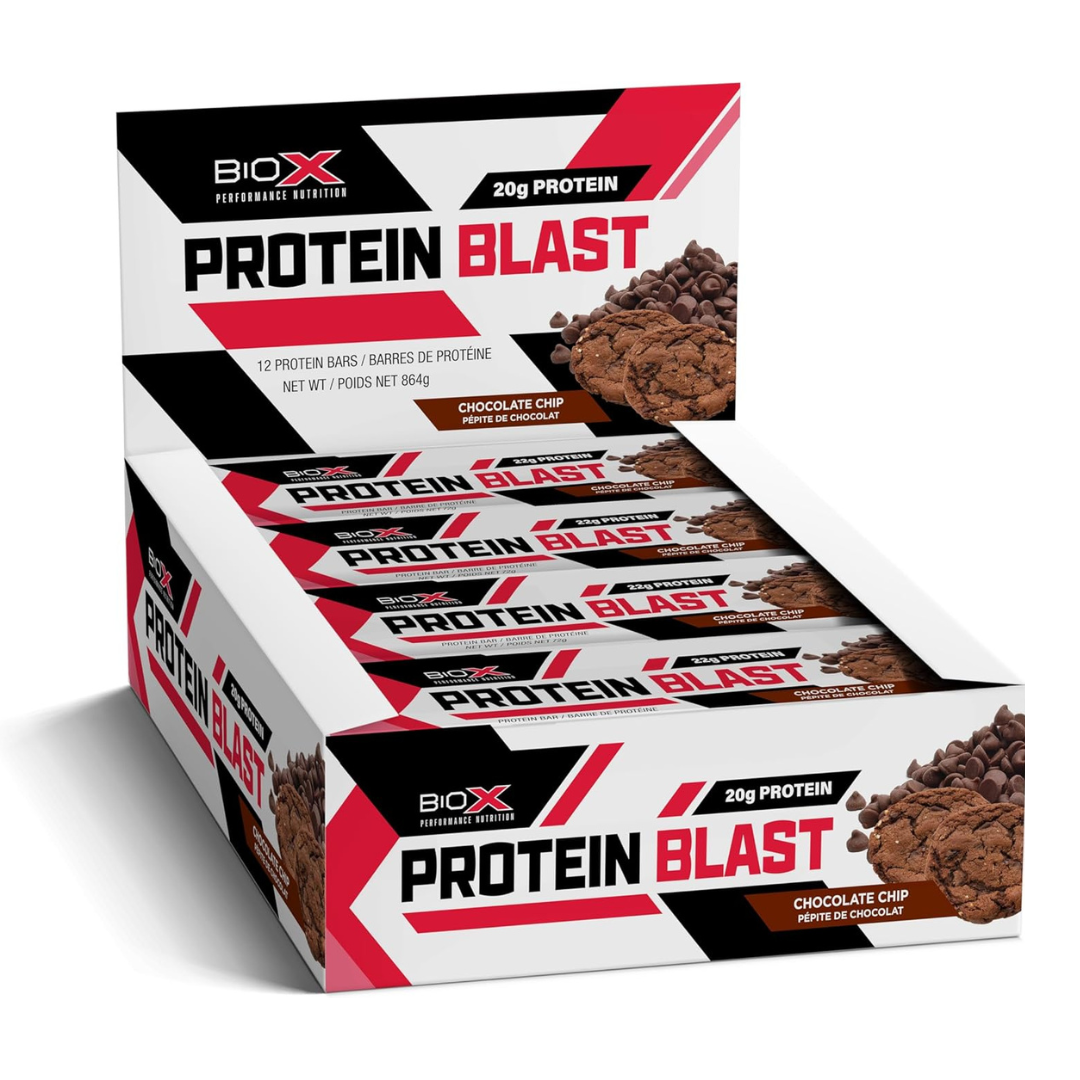 BioX Protein Blast Bar Chocolate Chip Fudge (Box of 12)