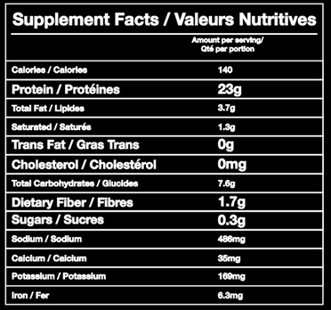 Blessed Plant Based Vegan Protein Powder 2lbs Nutrition Facts Supplement information