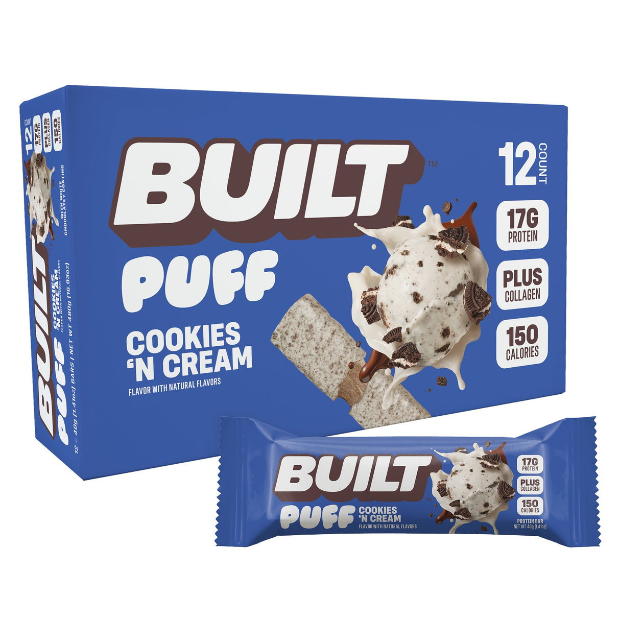 Built Puffs (Box of 12) - Cookies n' Cream