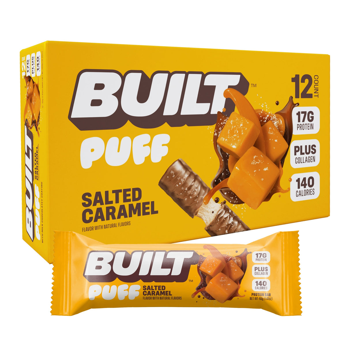 Built Puffs (Box of 12) - Salted Caramel