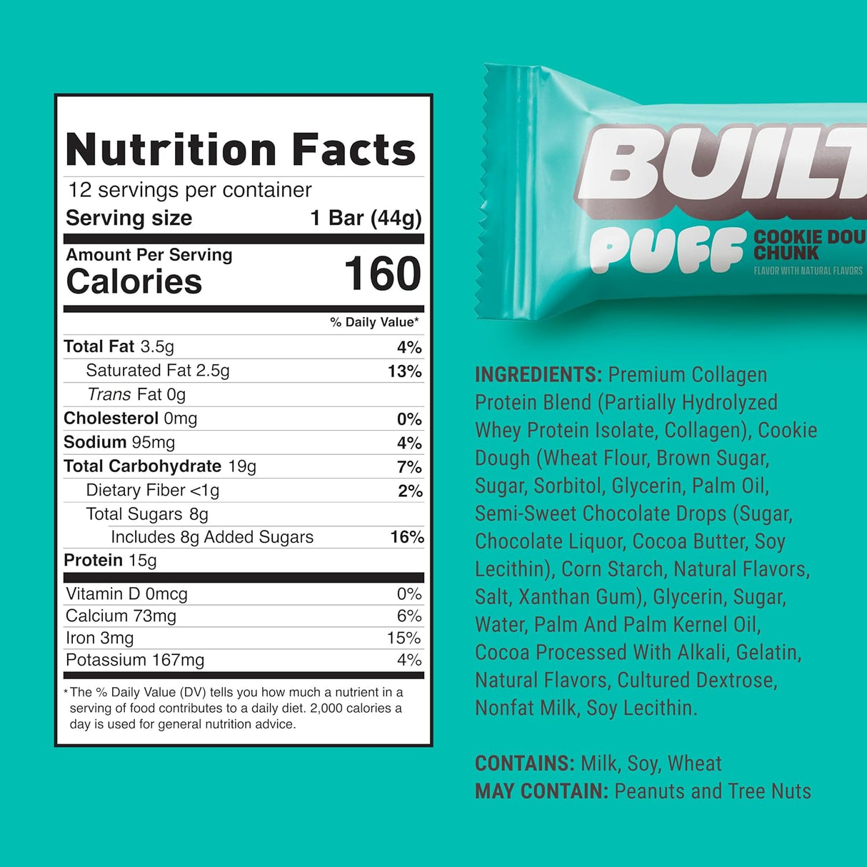 Built Puffs (Box of 12) - Cookie Dough Chunk