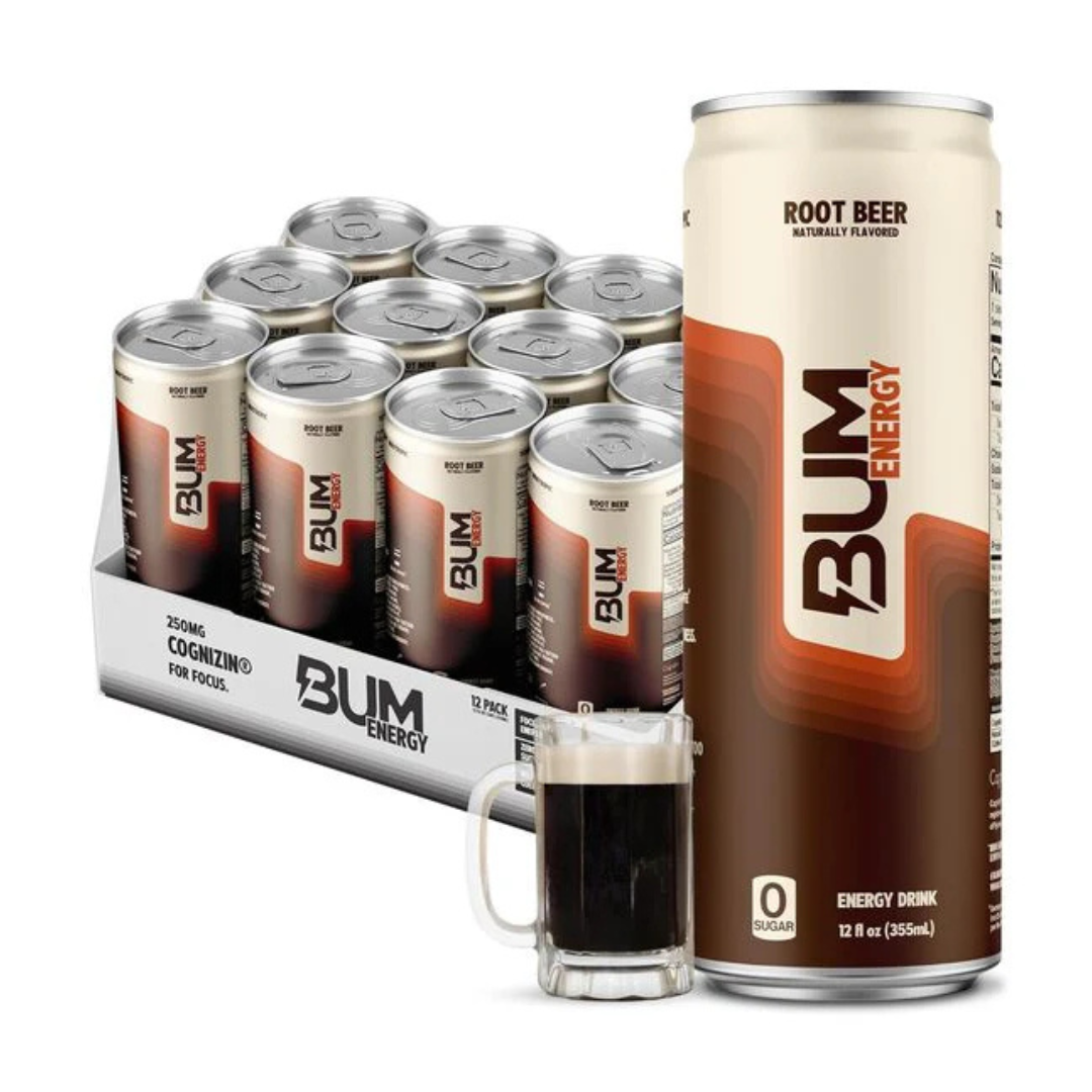 CBUM Bum Energy Drink Root Beer (Case of 12 x 35mL Cans)
