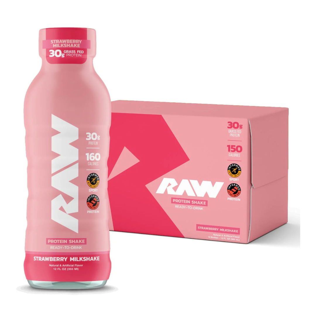 CBUM Raw Grass Fed Isolate Protein Shake RTD Strawberry (Case of 12 Bottles)