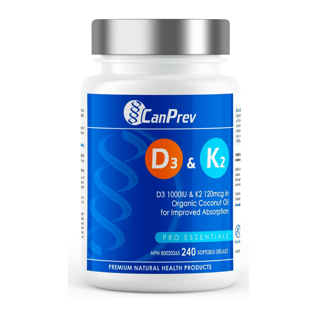 CanPrev Vitamin D3 & K2  - 240 softgels