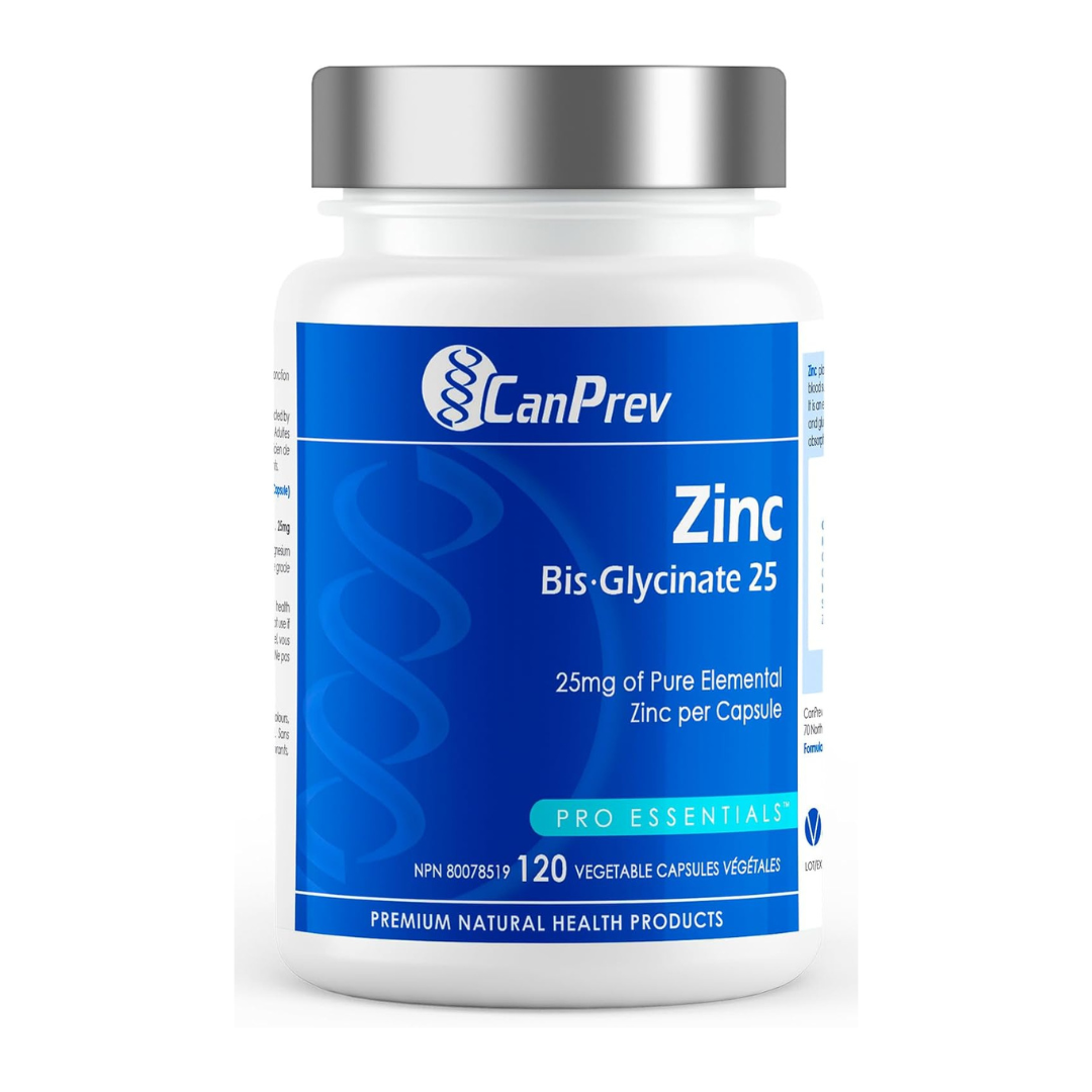 CanPrev Zinc Bis-Glycinate 25mg - 120 Capsules