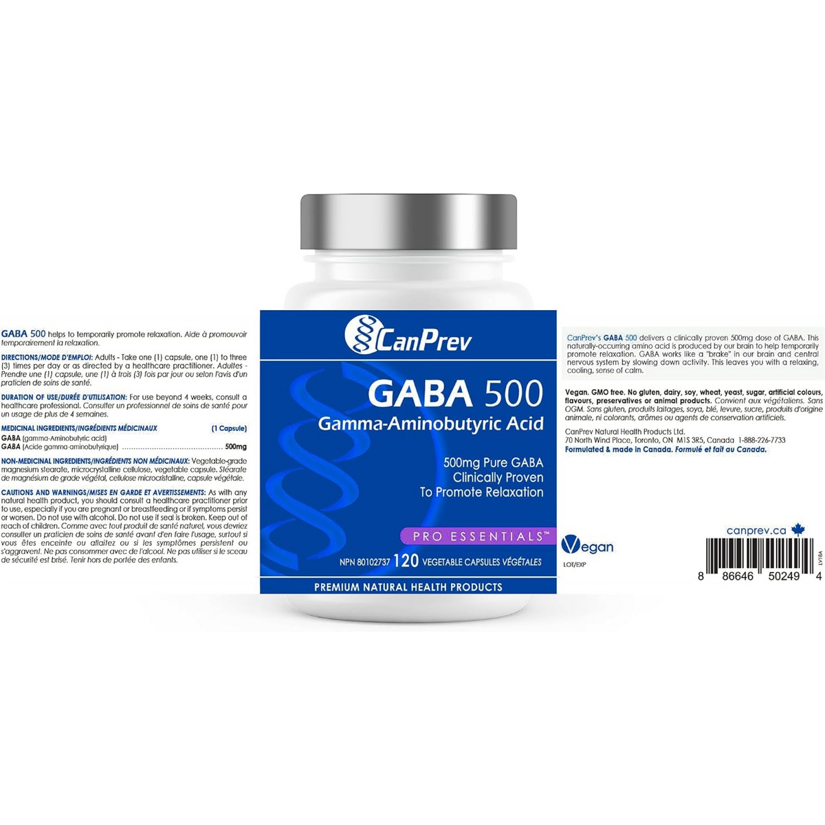Canprev GABA 500 - 120 Capsules