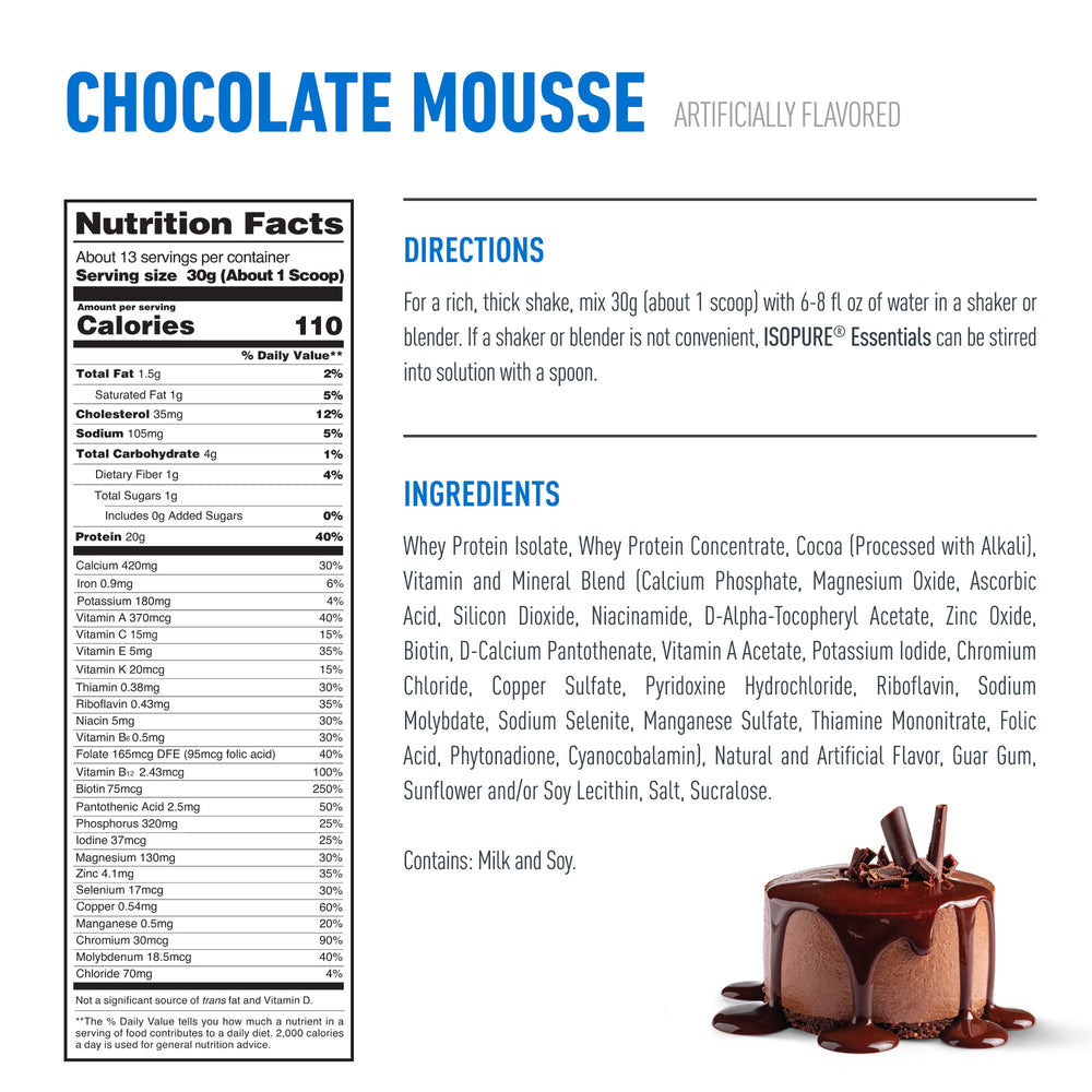 Isopure Essentials Whey Protein Powder 13 Servings