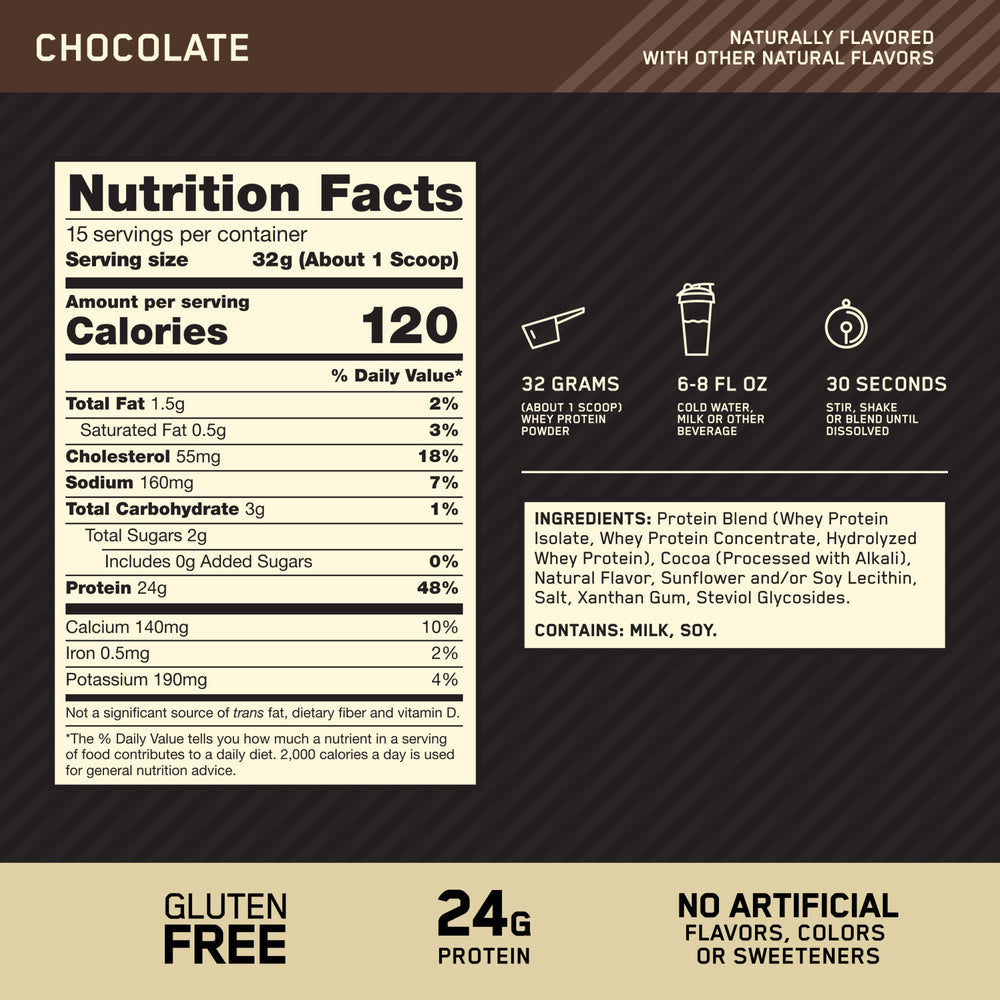 ON Gold Standard Naturally Flavoured Whey 1LB