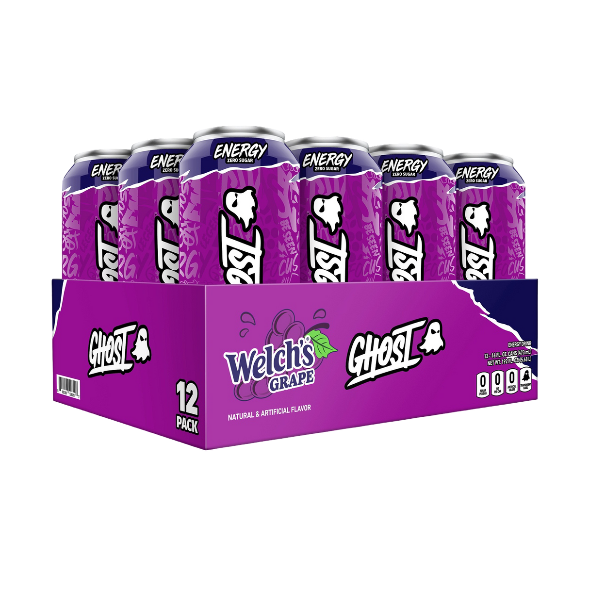Ghost Energy Drink Welches Grape (Case of 12 x 473ml Cans)