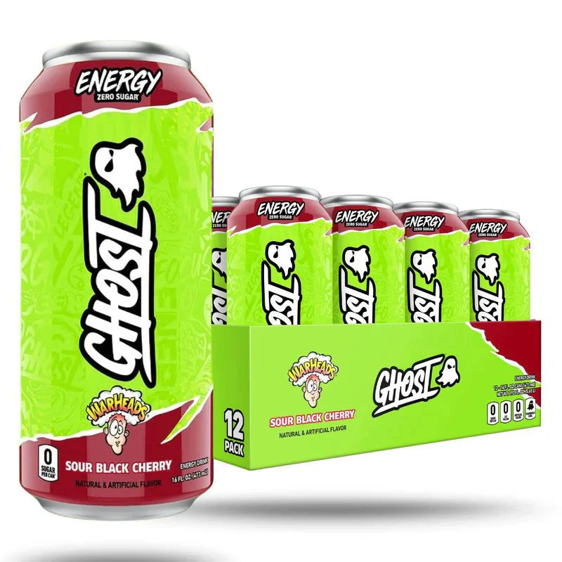 Ghost Energy Sour Black Cherry flavor Energy drink Case of 12 cans