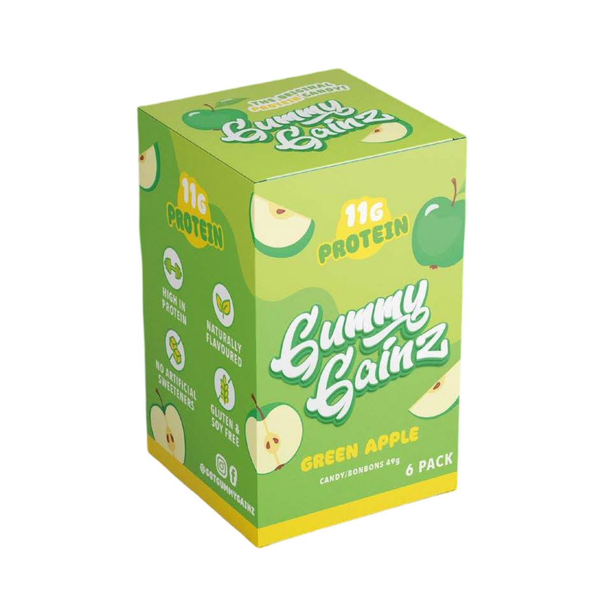 Gummy Gainz Protein Candy Green Apple (Box of 6)