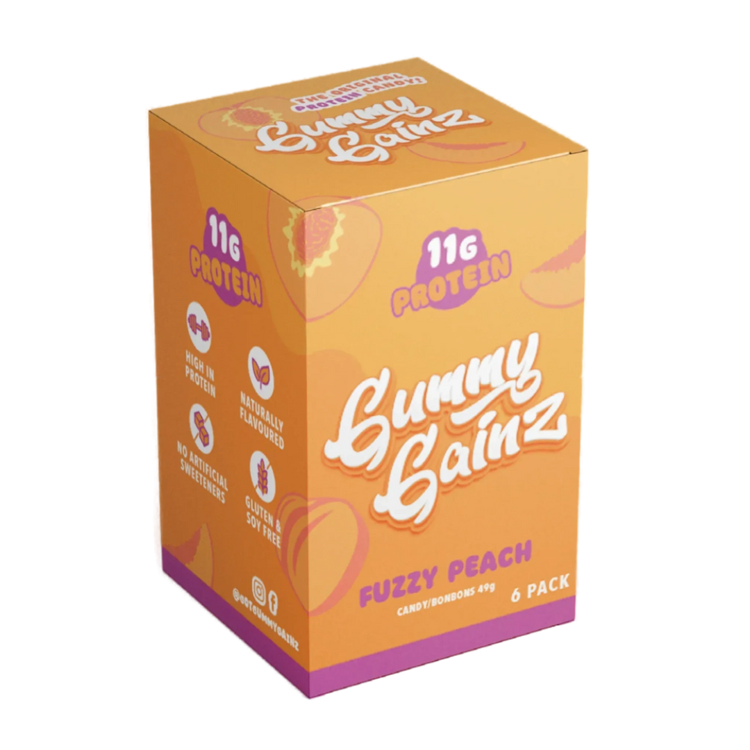Gummy Gainz Protein Candy Fuzzy Peach (Box of 6)