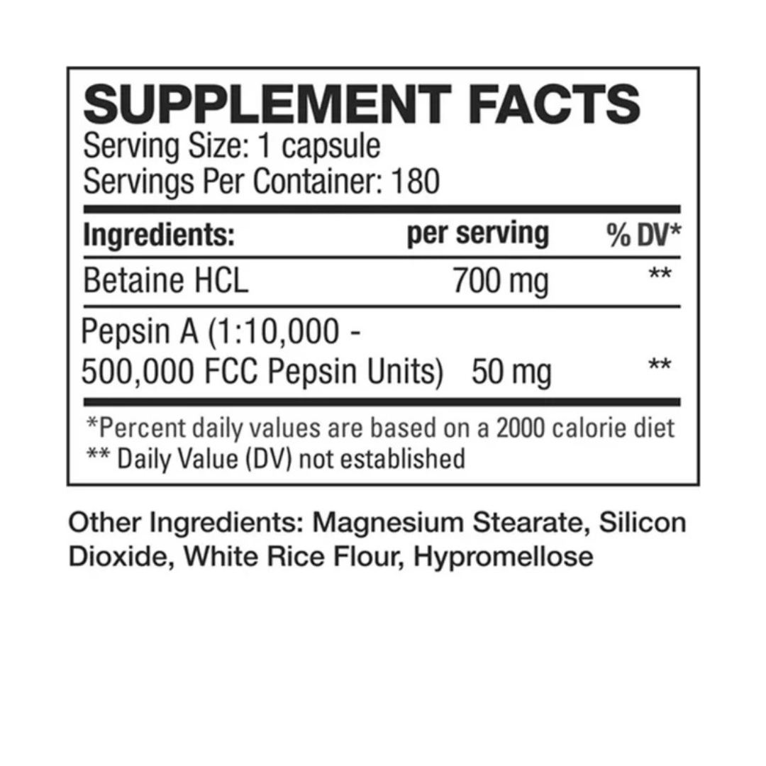 HD Muscle Betaine HCL 180 Capsules