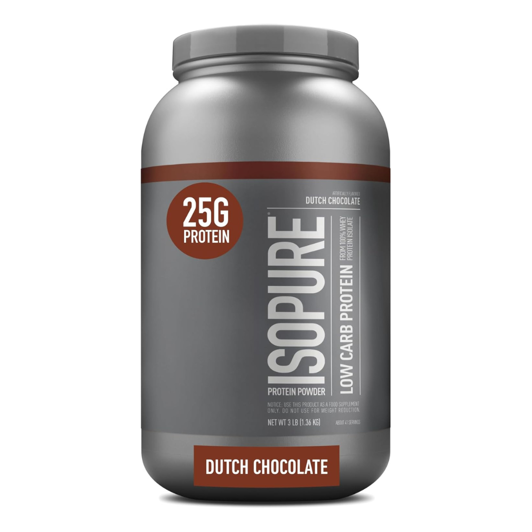 Isopure Zero Carb Whey Isolate Protein Powder 3lbs Dutch Chocolate Flavour 47 Servings