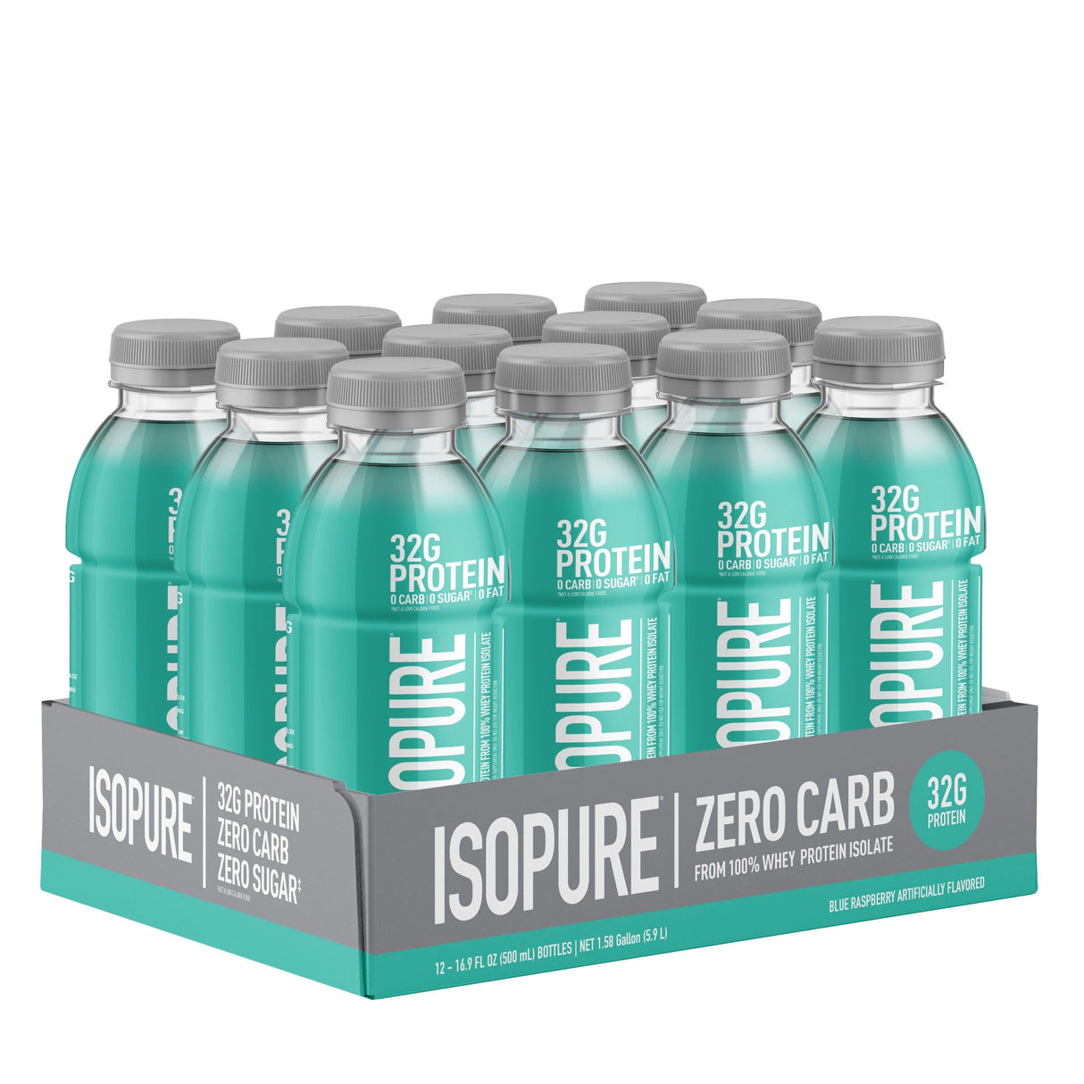IsoPure Zero Carb RTD 473mL Blue Raspberry (Case of 12 Drinks)