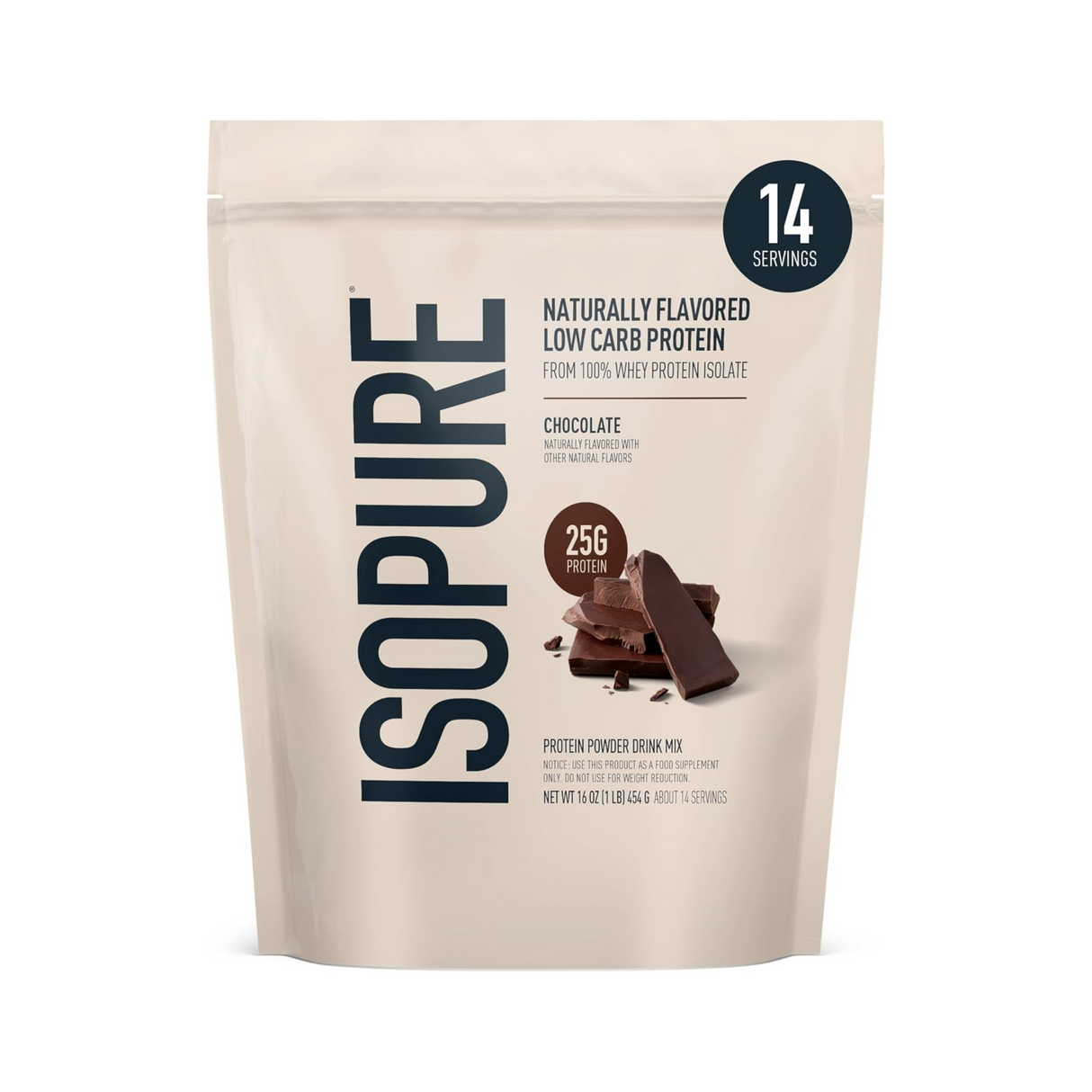 IsoPure Zero Carb Whey Protein Isolate 1LB Bag