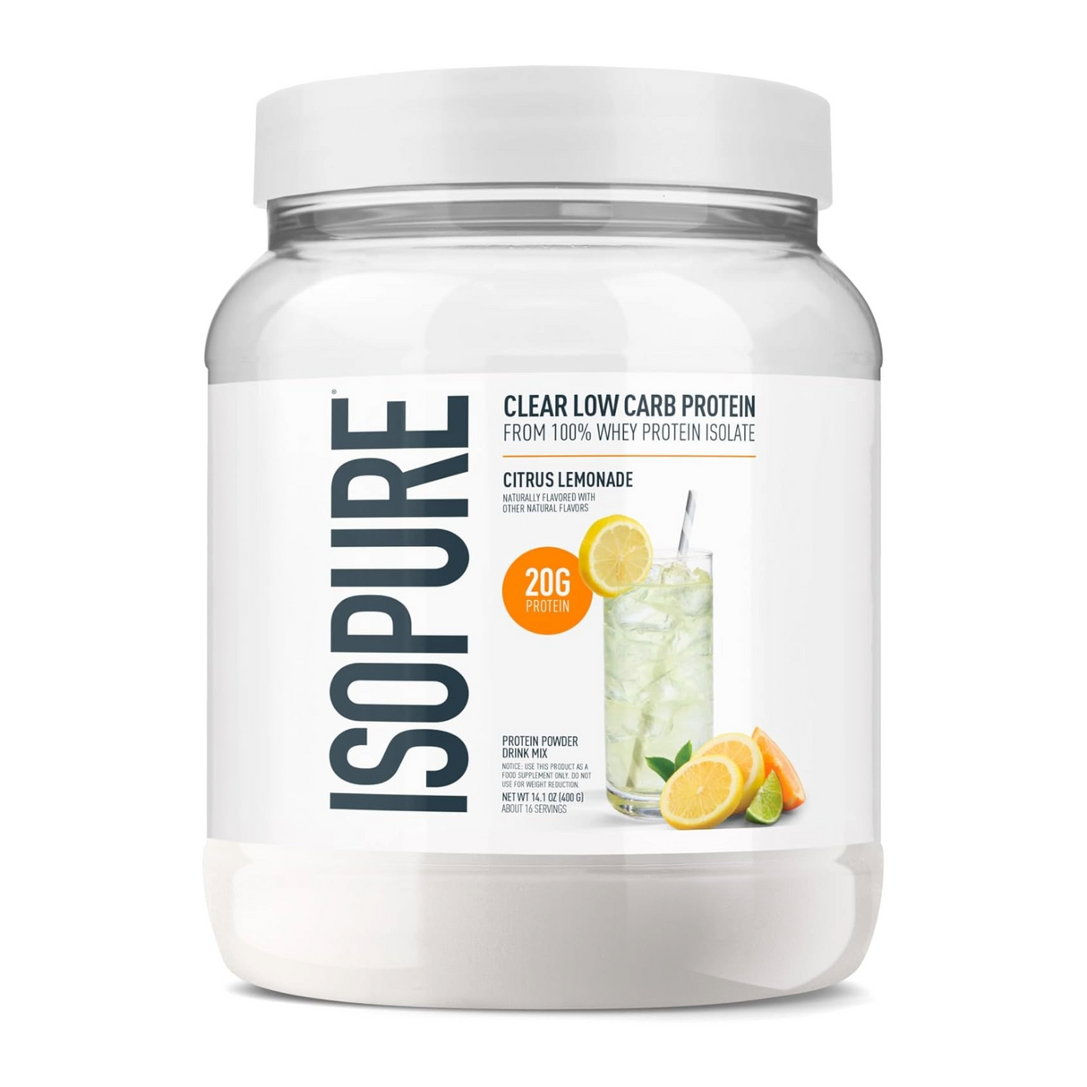 Isopure Clear Isolate Low Carb Protein 16 Servings