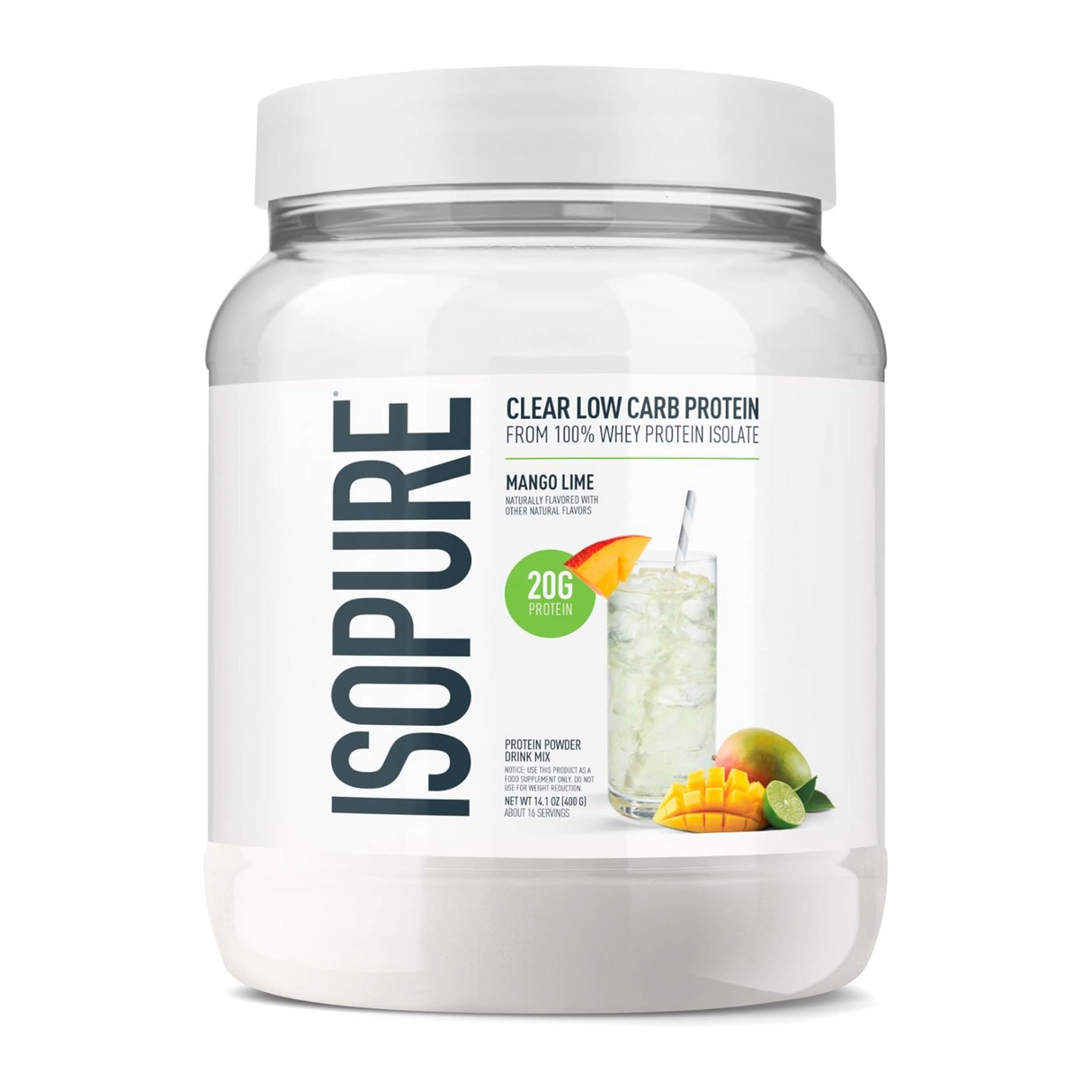 Isopure Clear Isolate Low Carb Protein 16 Servings