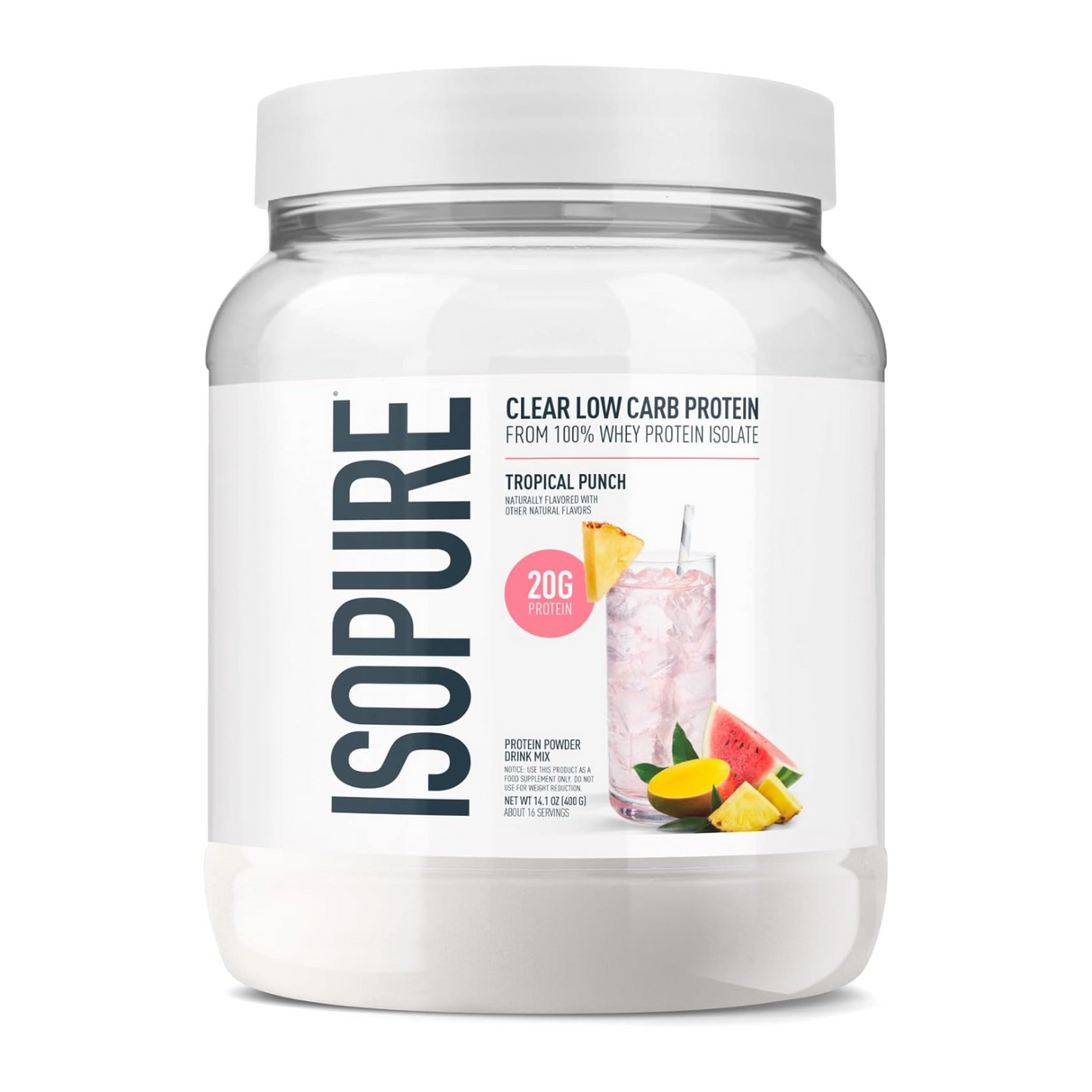 Isopure Clear Isolate Low Carb Protein 16 Servings
