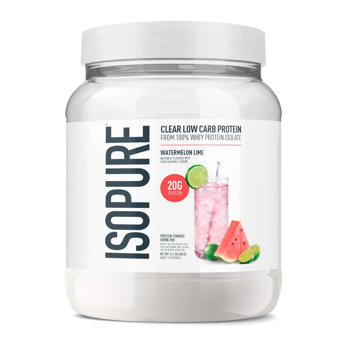 Isopure Clear Isolate Low Carb Protein 16 Servings