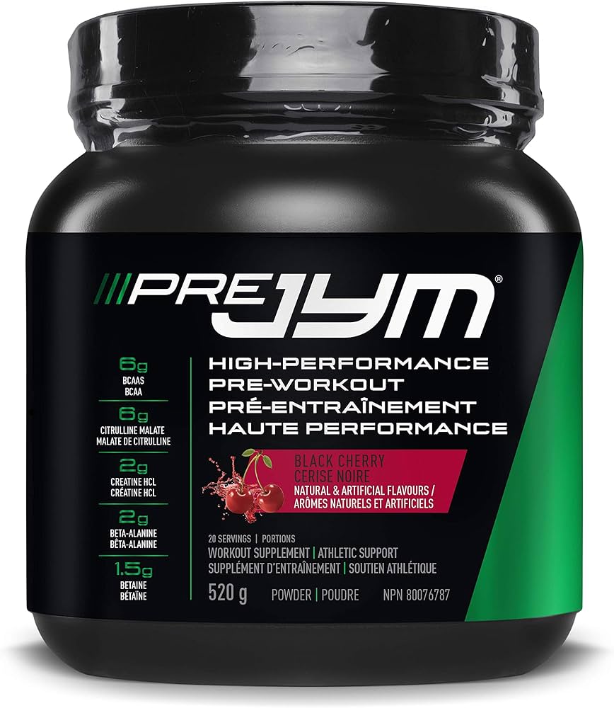 JymSupps PreJym high-performance pre-workout 20 Servings or 40 Servings Black Cherry Flavour Jym Supplements