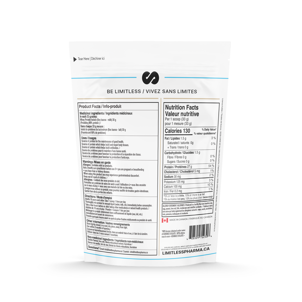 Limitless Pharma Whey Protein Isolate 2lbs