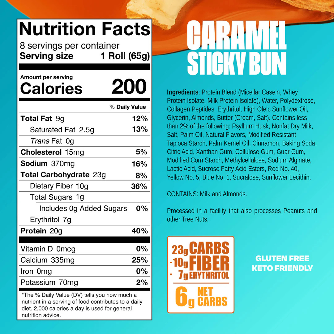 Legendary Foods Protein Sweet Roll Caramel Sticky Bun (Box of 8)