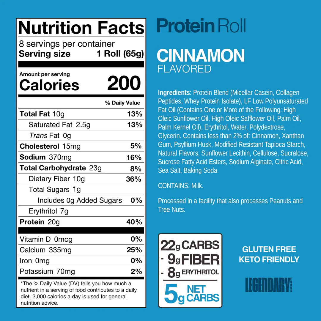 Legendary Foods Protein Sweet Roll Cinnamon (Box of 8)