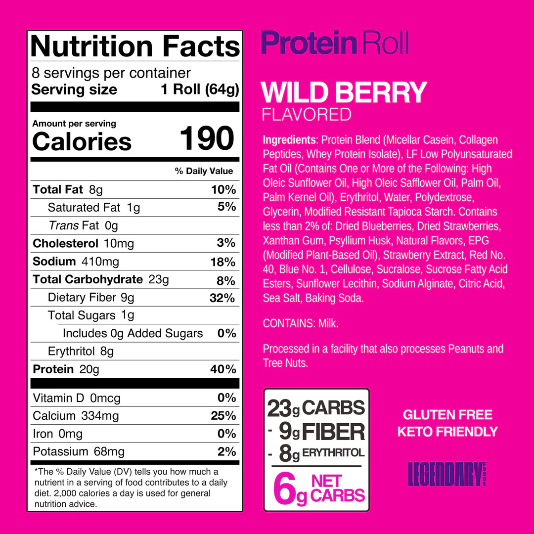 Legendary Foods Protein Sweet Roll Wildberry (Box of 8)