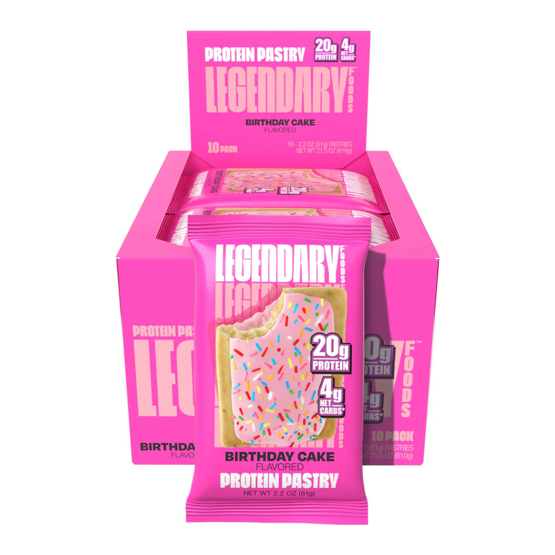 Legendary Foods Protein Tasty Pastry - Birthday Cake (Box of 10)