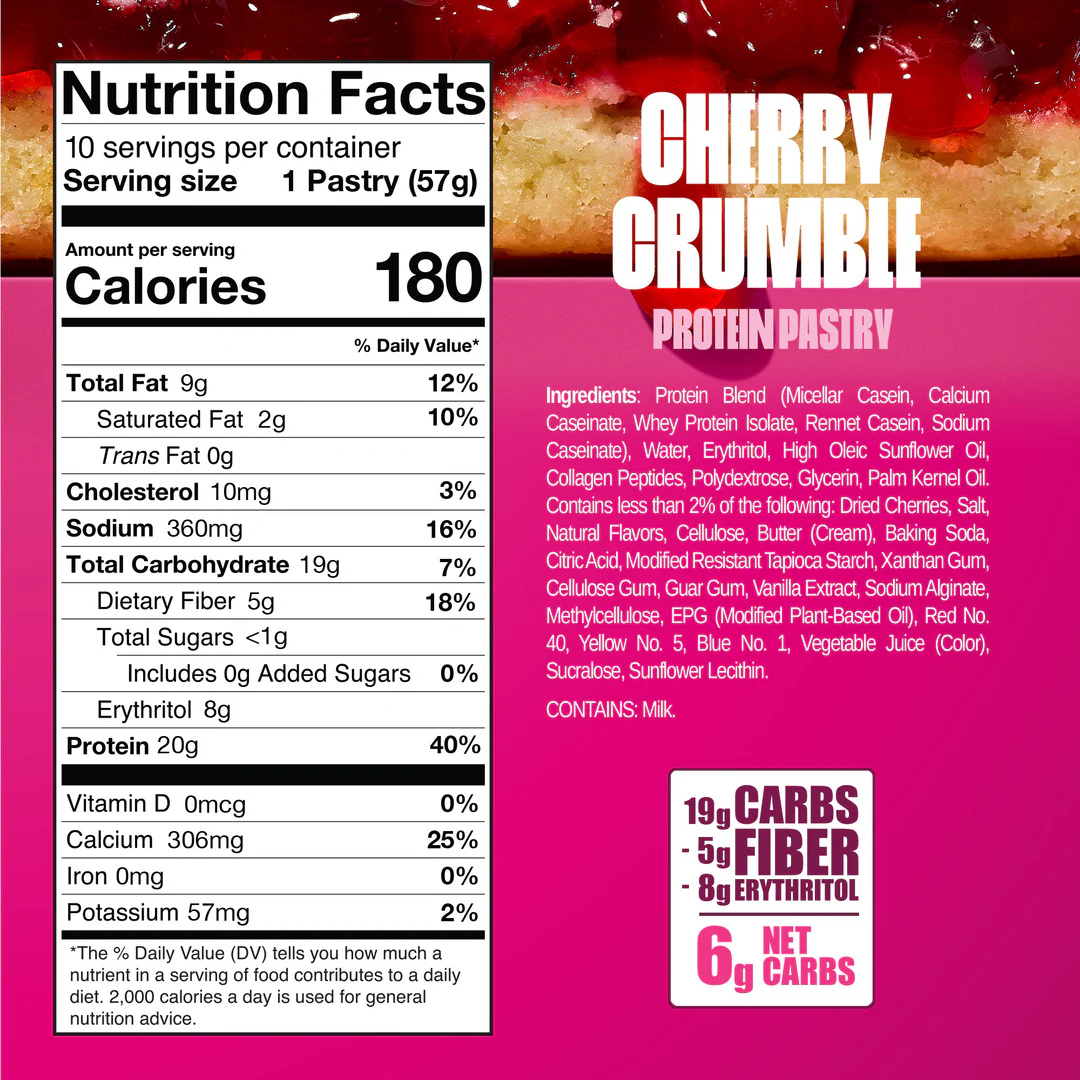 Legendary Foods Protein Tasty Pastry Cherry Crumble (Box of 10)