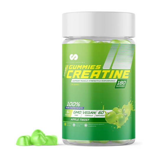 Limitless Pharma Pure Creatine Gummies 60 Servings Apple Twist