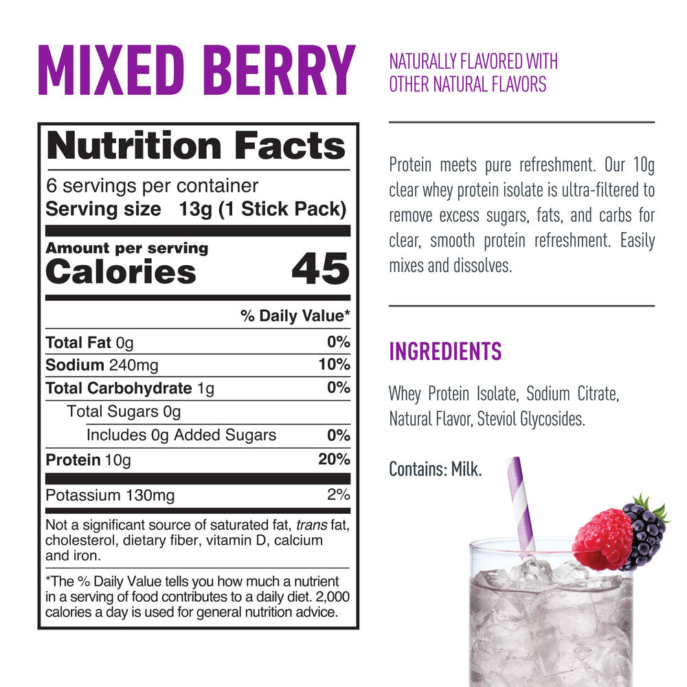 Isopure Clear Protein Stick Packs (Pack of 6)