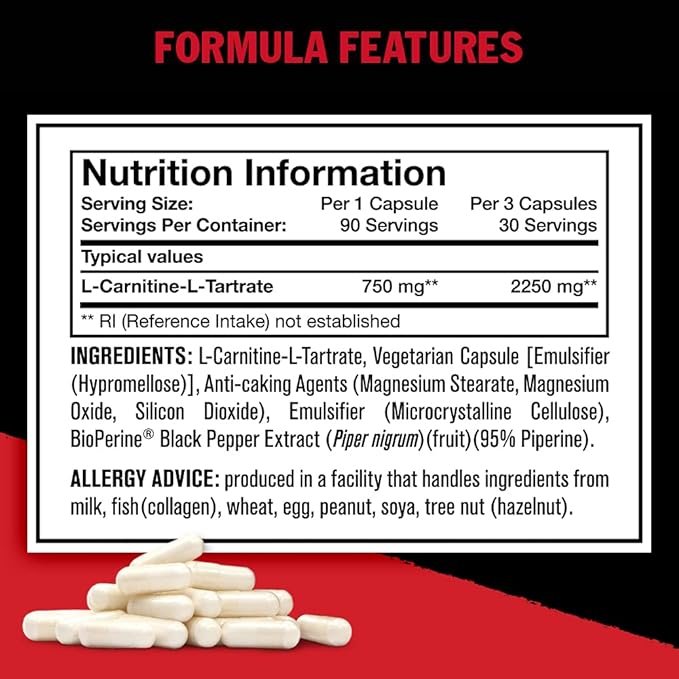 Mutant L- Carnitine 750 mg 90 Capsules