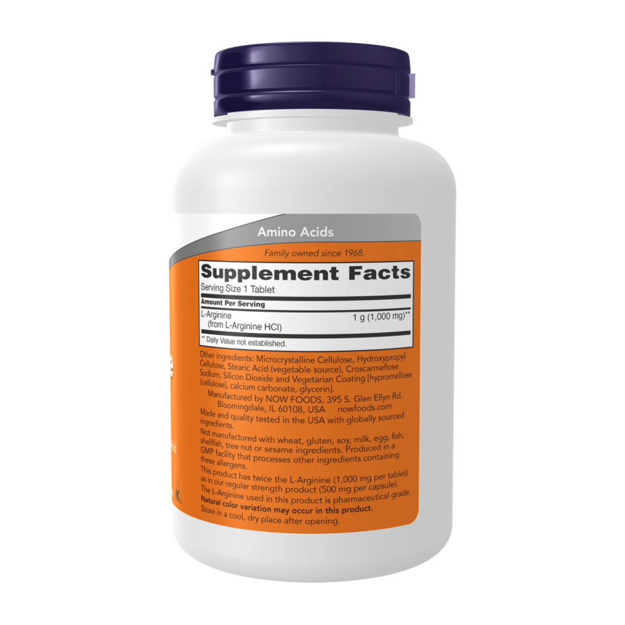 NOW Arginine, Double Strength 1000mg 120 Tablets