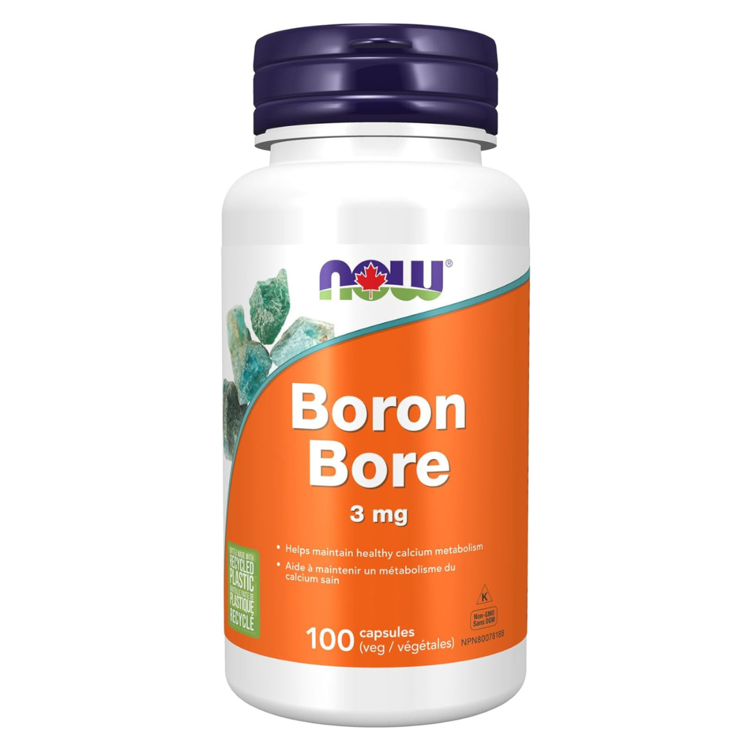 NOW Boron 3mg 100 Vegetarian Capsules
