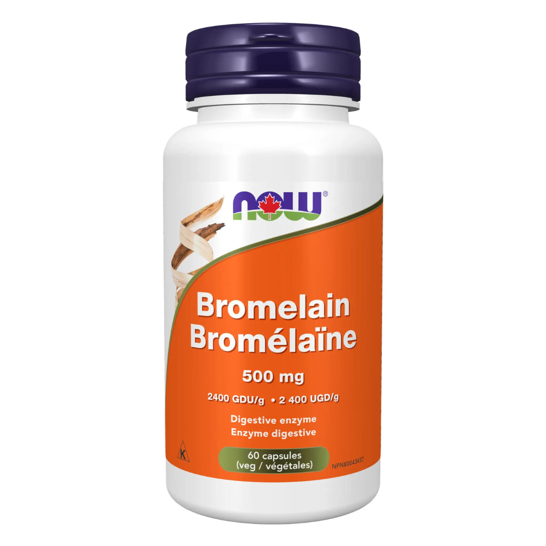 NOW Bromelain 500mg 60 Veggie Capsules