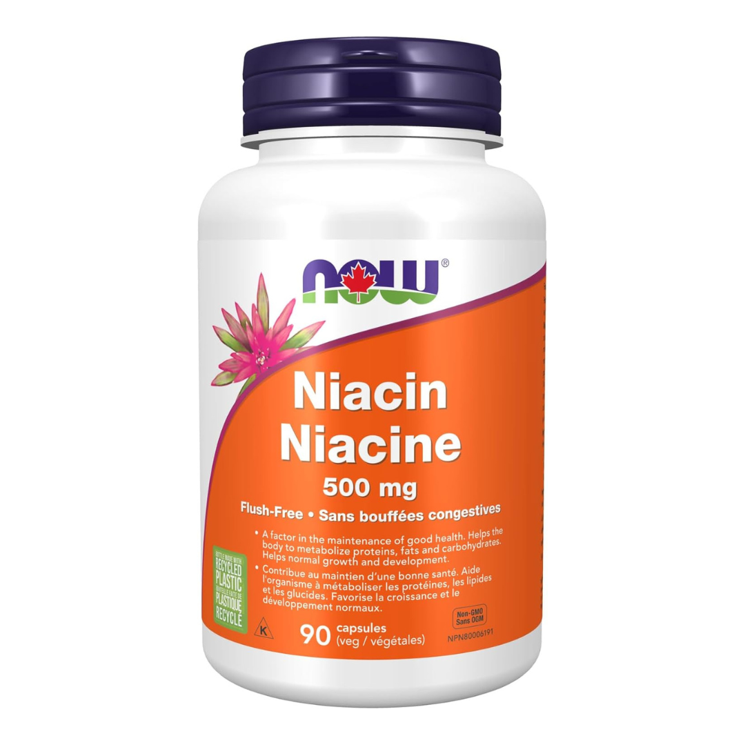 NOW Niacin 500mg Flush-Free 90 Capsules